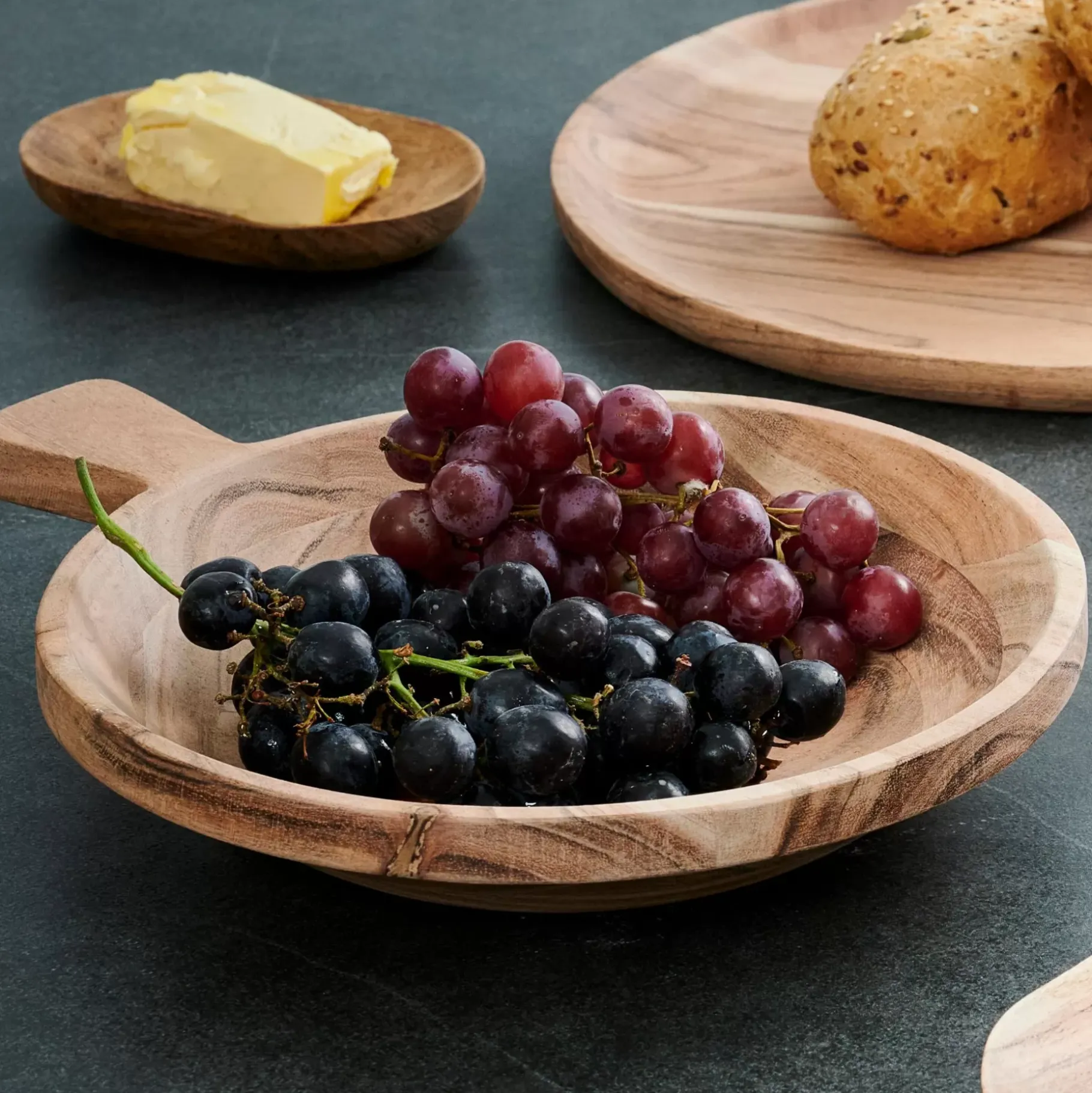 CASA Acacia Chic Plato Hondo Con Asa Natural Clearance