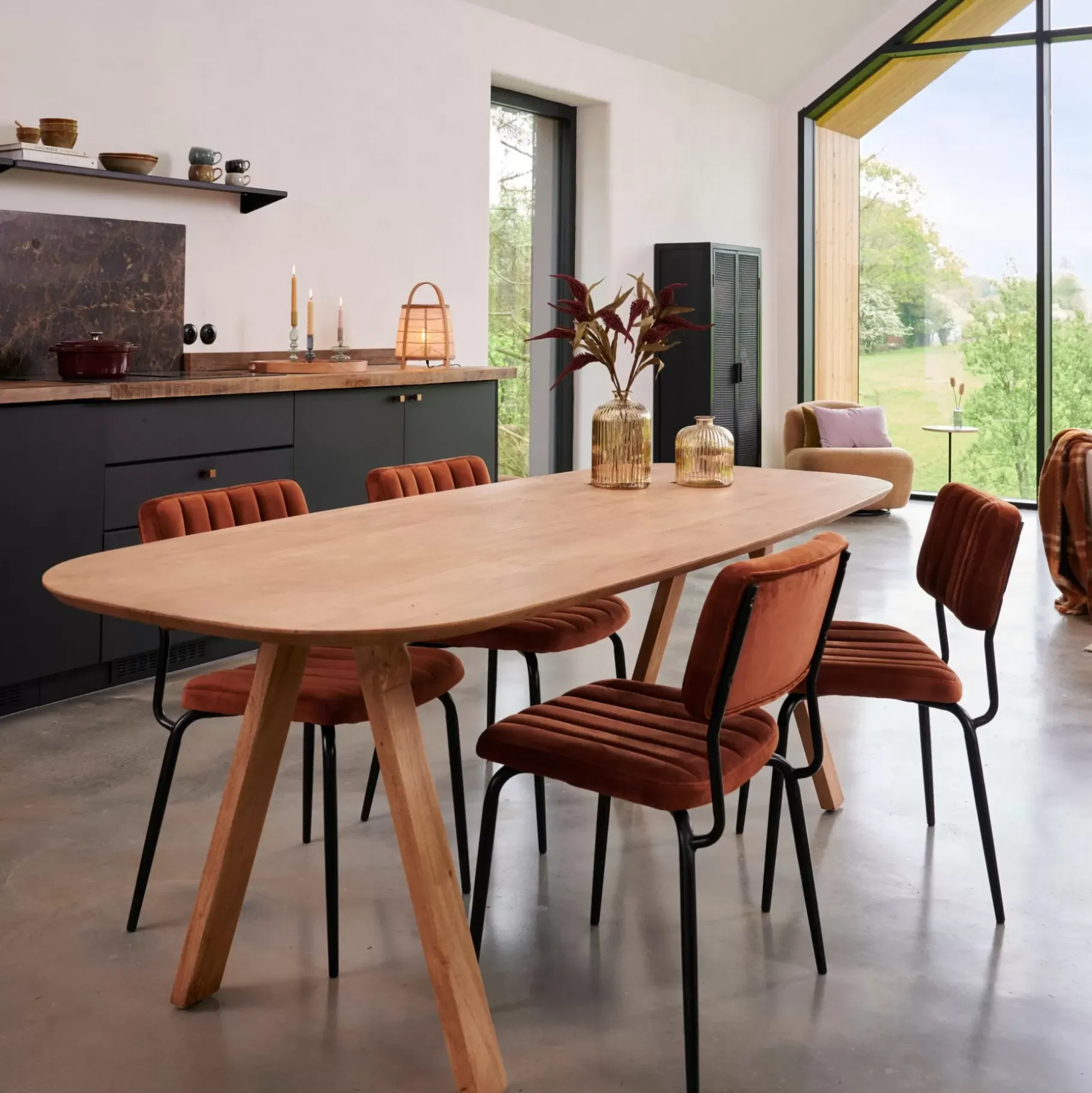 CASA Acacia Mesa De Comedor Con Patas En V Hot
