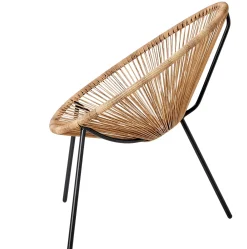 CASA Acapulco Silla Lounge Negro, Natural Outlet