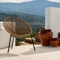 CASA Acapulco Silla Lounge Negro, Natural Outlet