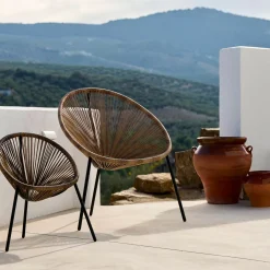 CASA Acapulco Silla Lounge Negro, Natural Outlet