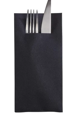 CASA Airlaid Servill./Cubiert. Juego De 12 Negro Discount