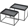 CASA Apollo Mesas Auxiliares Juego De 2 Negro Discount