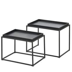 CASA Apollo Mesas Auxiliares Juego De 2 Negro Discount