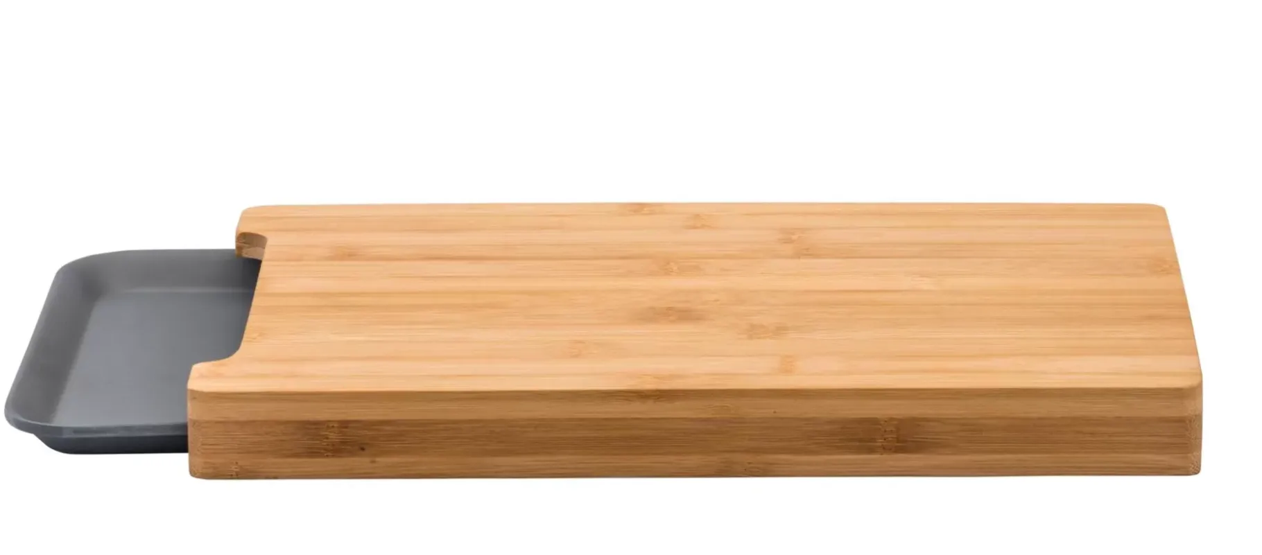 CASA Bamboo Tabla Para Cortar Con Recipiente Gris, Natural Best