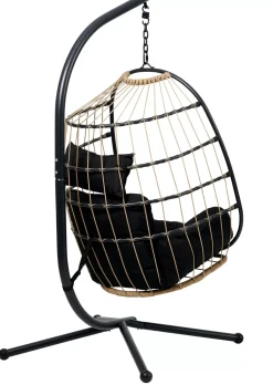 CASA Bazai Silla Colgante Con Soporte Negro Discount