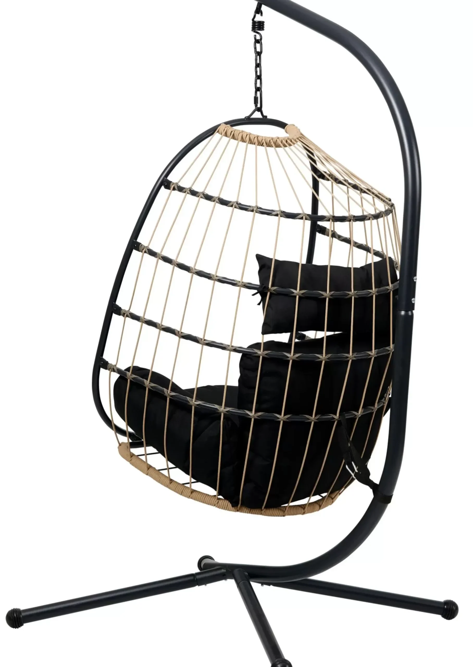 CASA Bazai Silla Colgante Con Soporte Negro Discount