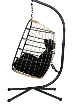 CASA Bazai Silla Colgante Con Soporte Negro Discount