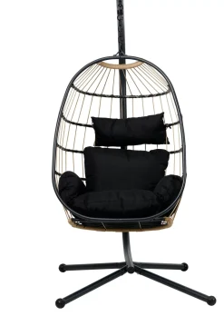 CASA Bazai Silla Colgante Con Soporte Negro Discount