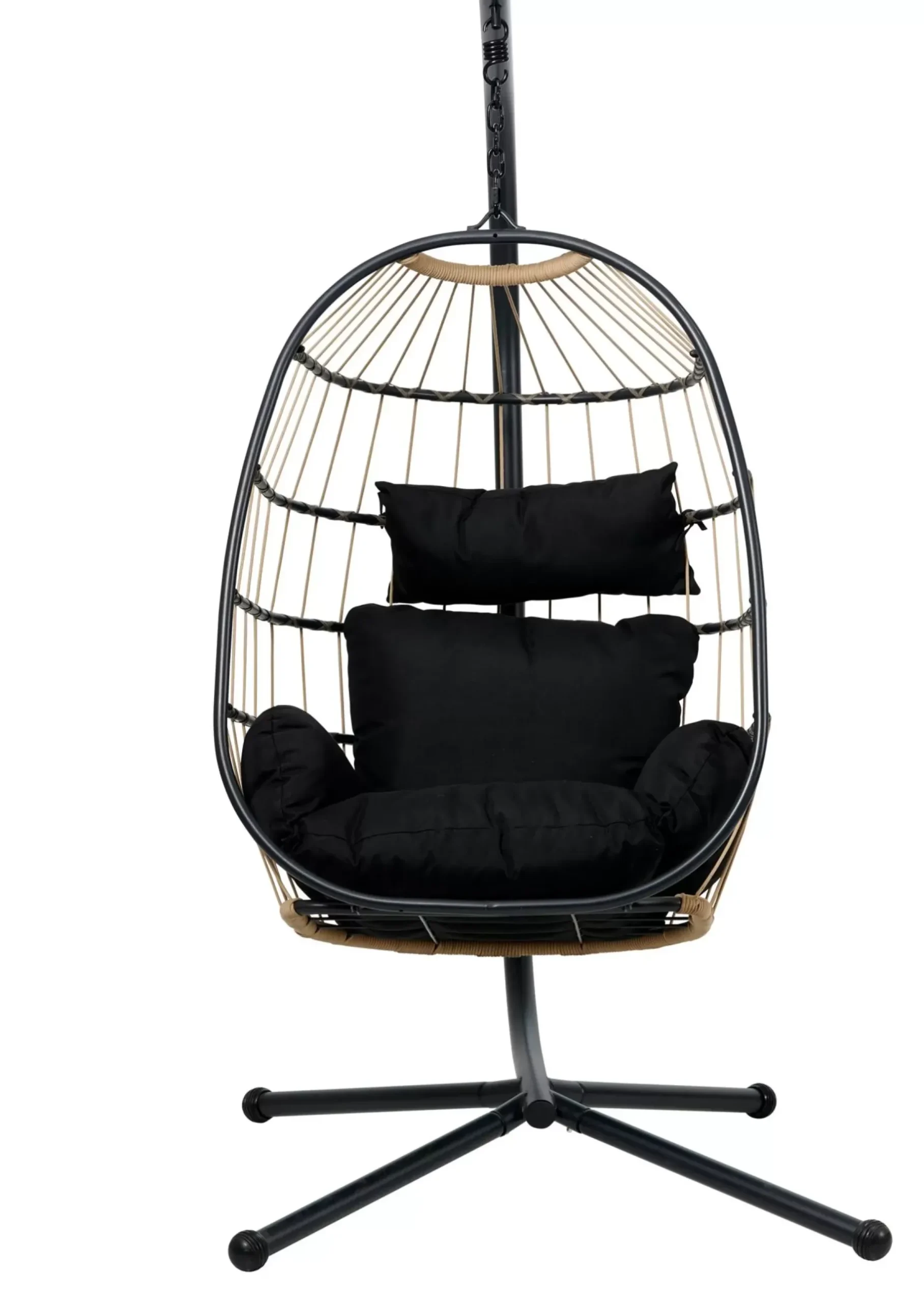 CASA Bazai Silla Colgante Con Soporte Negro Discount
