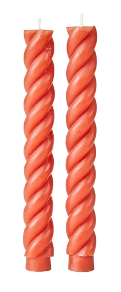 CASA Curl Velas Juego De 2 Rojo New