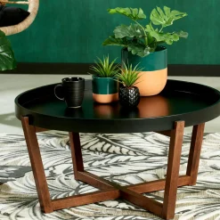 CASA Draco Mesita De Salon Negro, Marron Hot