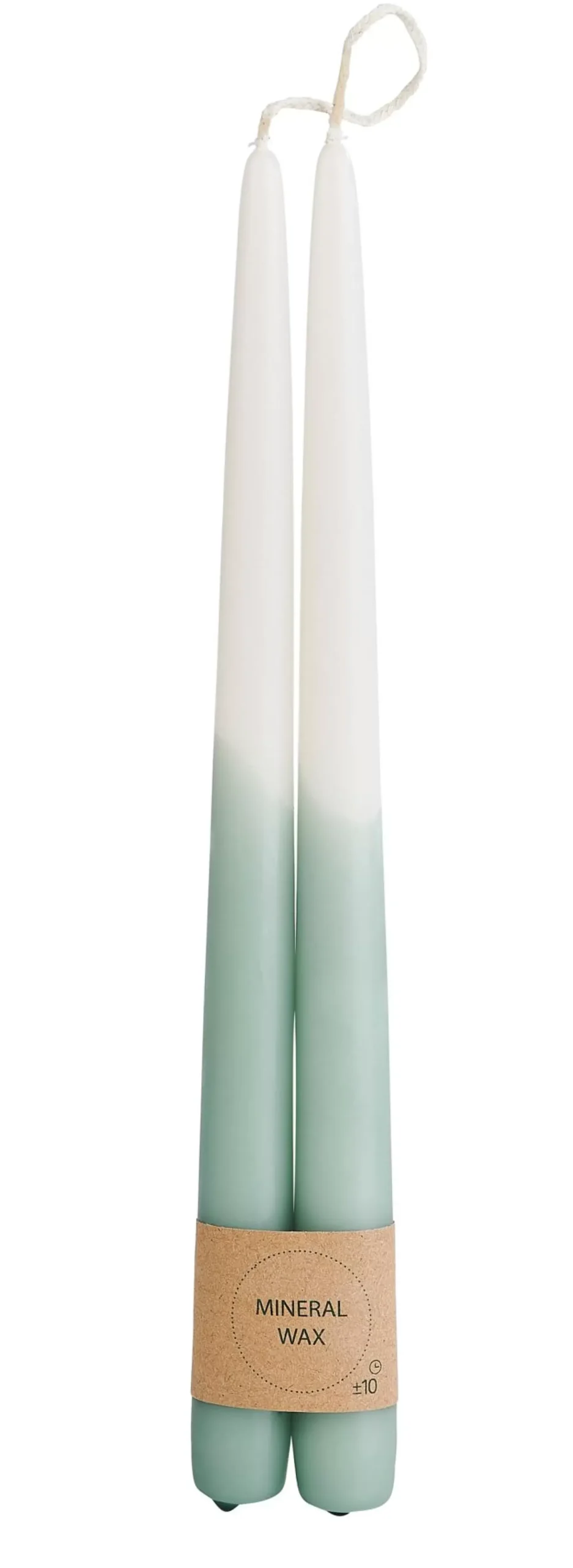 CASA Duo Velas Largas Juego De 2 Crema, Menta, Multicolor New
