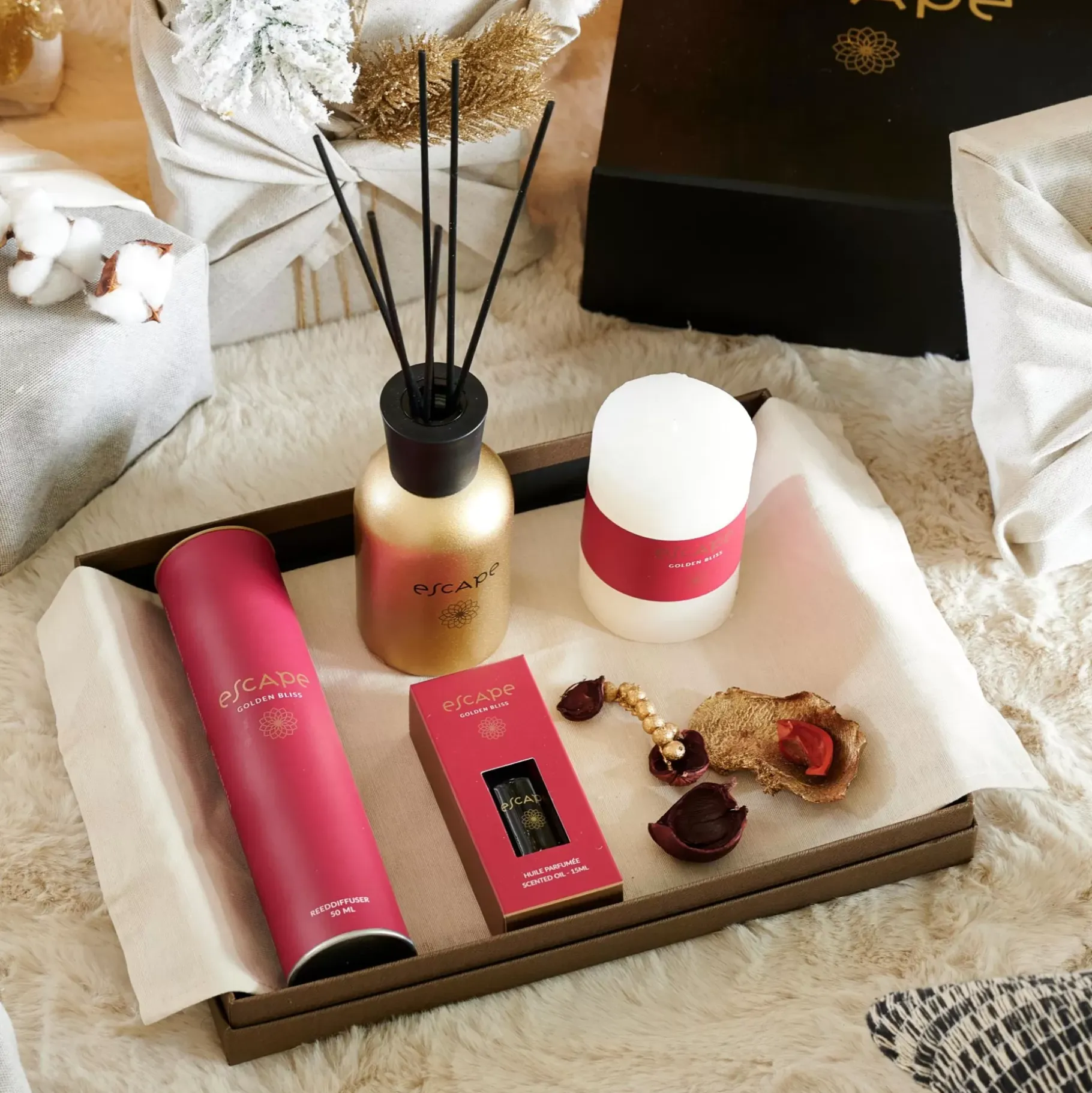 CASA Escape Golden Bliss Aceite Perfumado Dorado, Burdeos Discount