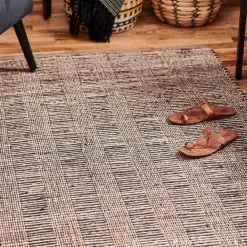 CASA Ethnic Alfombra Negro, Natural Outlet