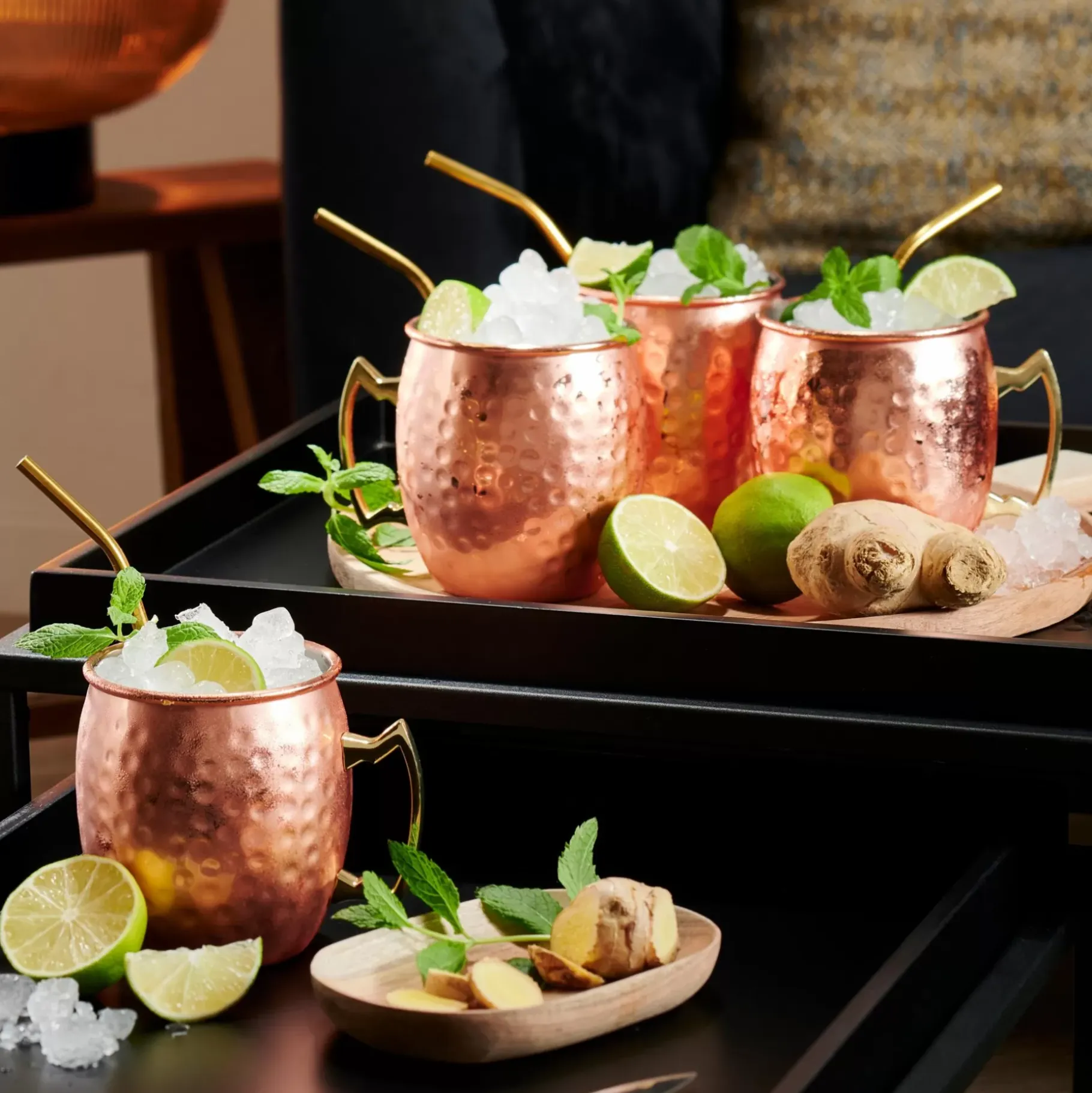 CASA Fancy Canas Para Coctel Con Cepillo Dorado Online