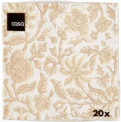 CASA Henna Flower Paquete De 20 Servilletas Rojo, Beis Outlet