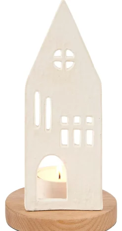 CASA Home Soporte Para Vela Pequena Blanco, Natural Clearance