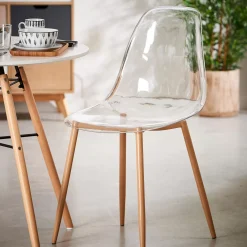 CASA Ice Silla De Comedor Transparente, Natural Hot