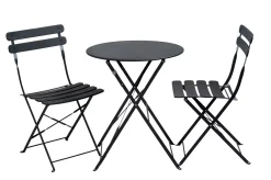 CASA Imperial Conjunto Bistro Redondo Negro Discount