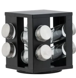 CASA Industria Carrusel De Hierbas 8 Botes Negro Discount