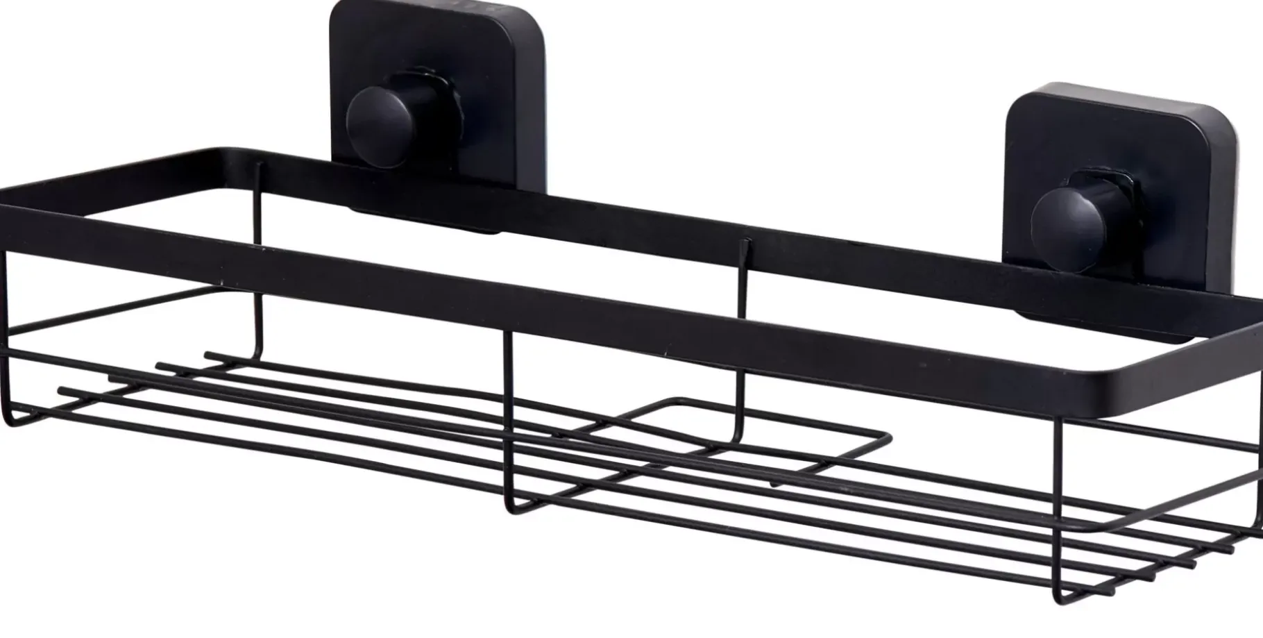 CASA Industria Cesta De Ducha Con Ventosas Negro New
