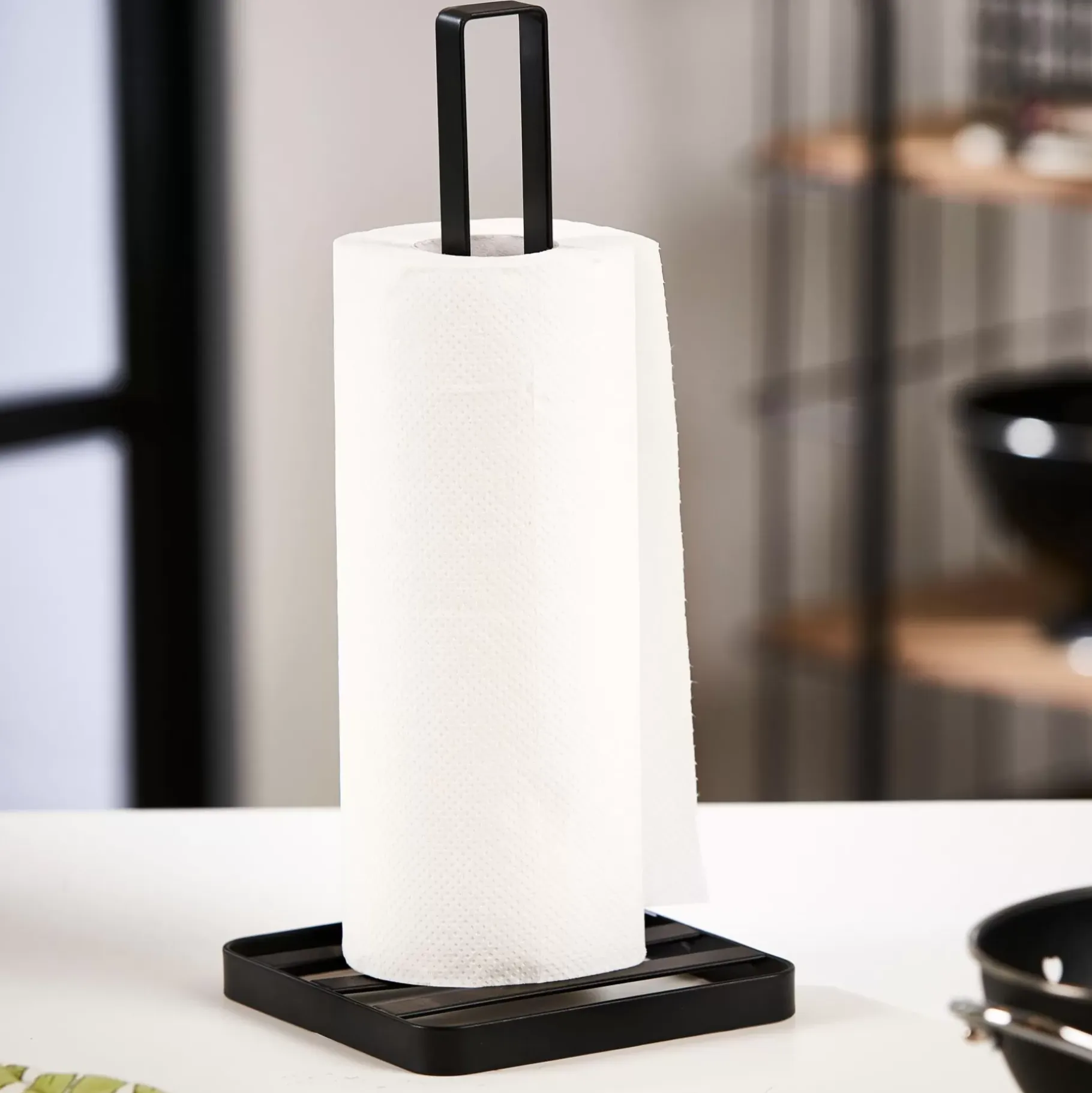 CASA Industria Soporte De Papel De Cocina Negro New
