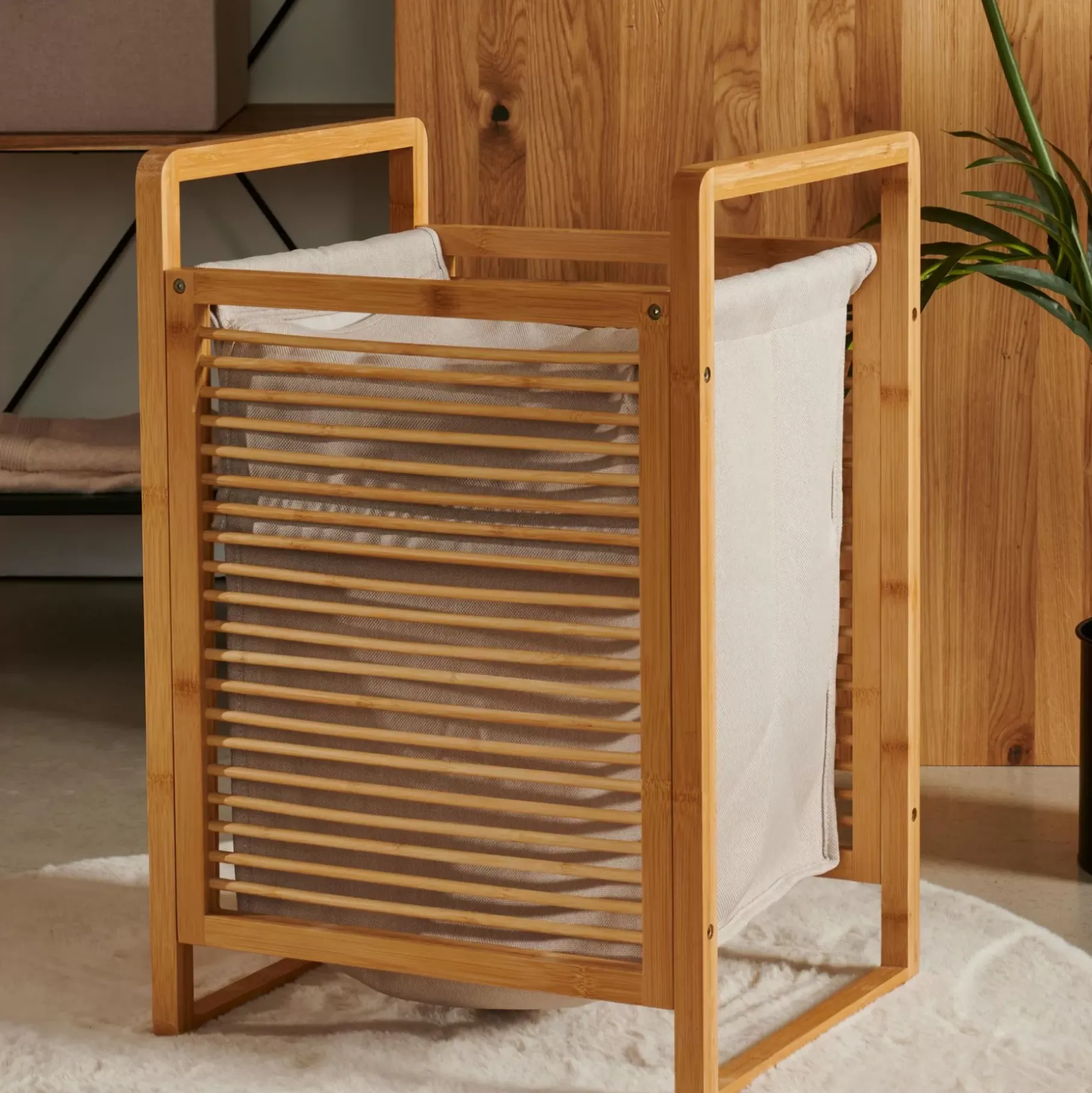 CASA Linolux Bamboe Cesta Para Colada Natural Sale