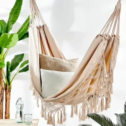 CASA Macrame Hamaca Blanco Blanco Apagado Outlet