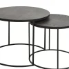 CASA Memphis Mesas Auxiliares Juego De 2 Patas Negro Hot