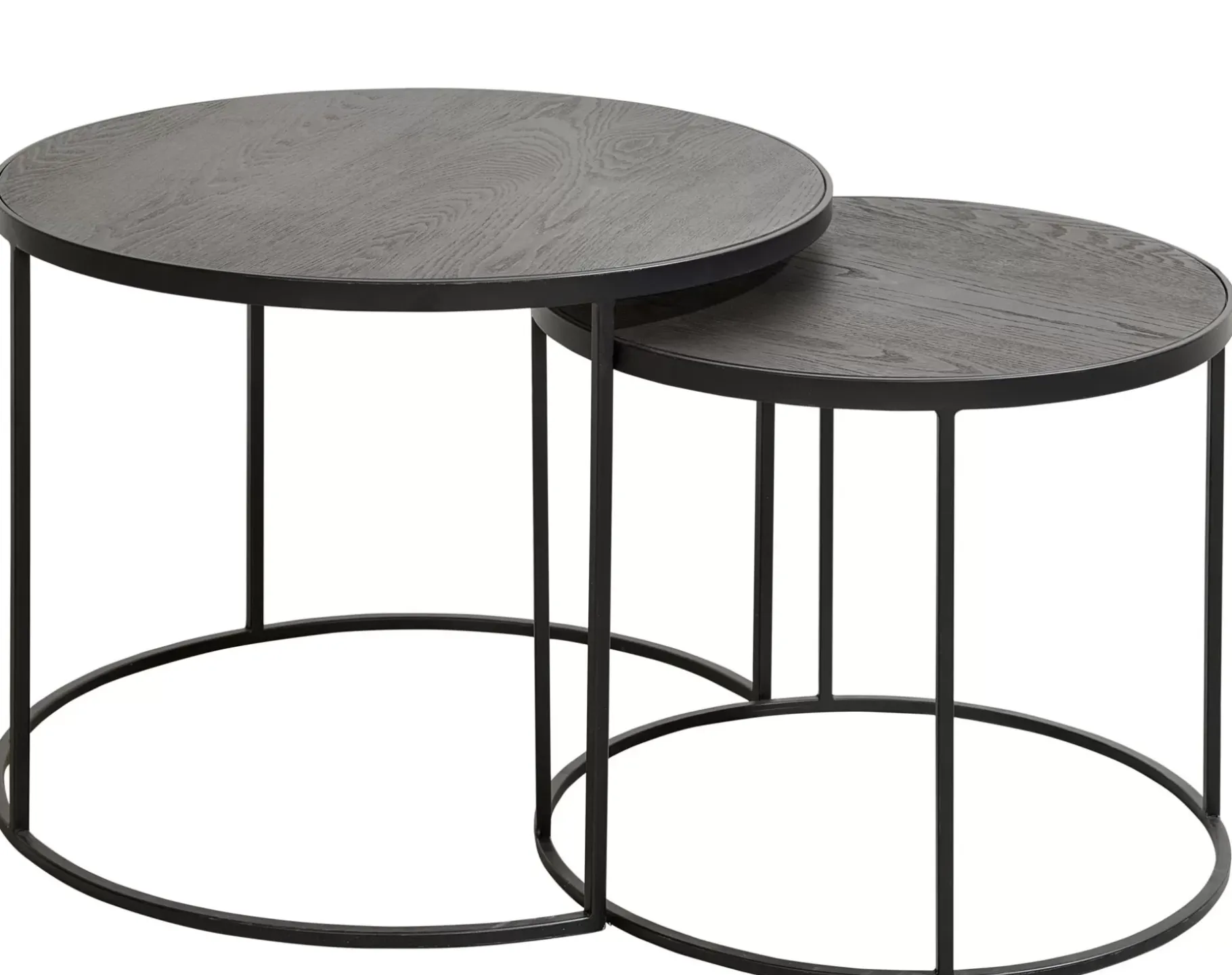CASA Memphis Mesas Auxiliares Juego De 2 Patas Negro Hot
