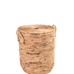 CASA Miley Cesta Para Colada Con Tapa Y Asas Natural Discount