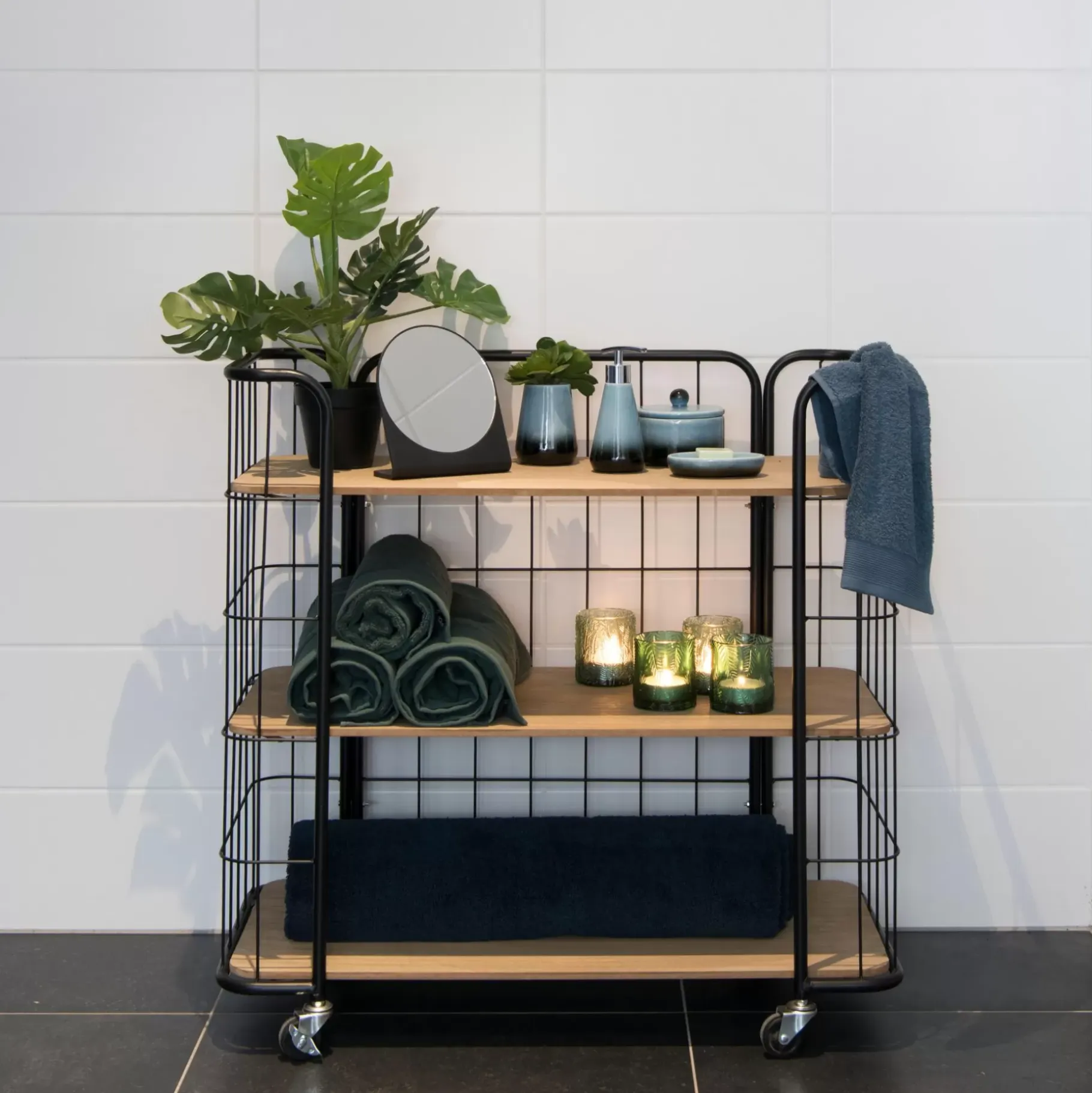 CASA Oslo Con Ruedas 3 Baldas Negro, Natural Clearance