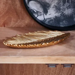 CASA Palm Hoja Decorativa Dorado Outlet