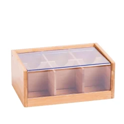 CASA Panda Caja Para Te 6 Compart. Transparente, Natural New