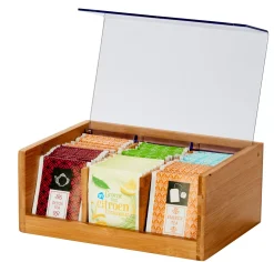 CASA Panda Caja Para Te 6 Compart. Transparente, Natural New