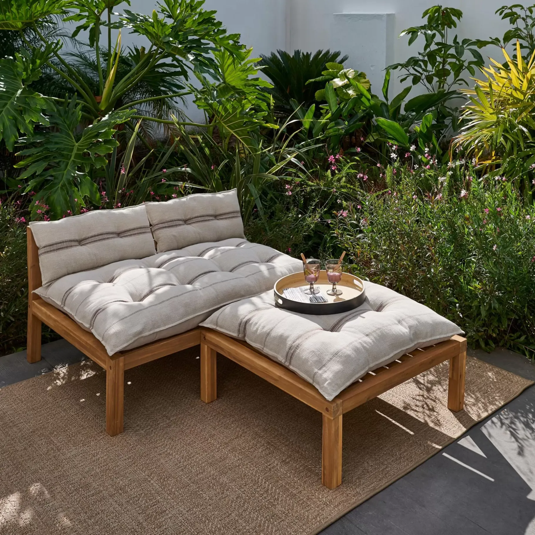 CASA Paulette Mesa/Puf Lounge Natural Hot