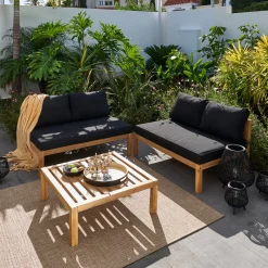 CASA Paulette Mesa/Puf Lounge Natural Hot