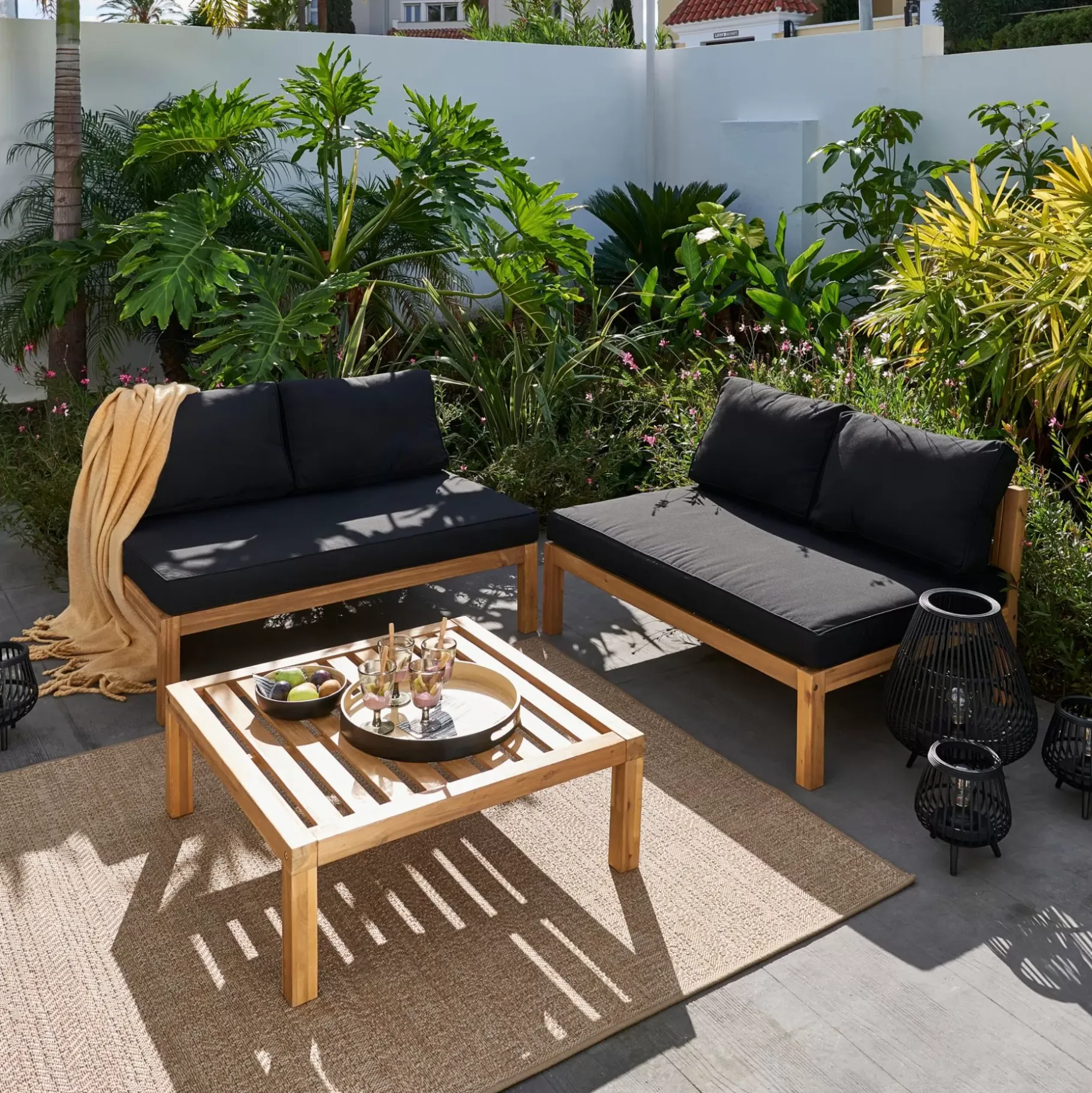 CASA Paulette Mesa/Puf Lounge Natural Hot