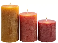 CASA Rustic Velas Juego De 3 Marron, Rojo, Verde Outlet
