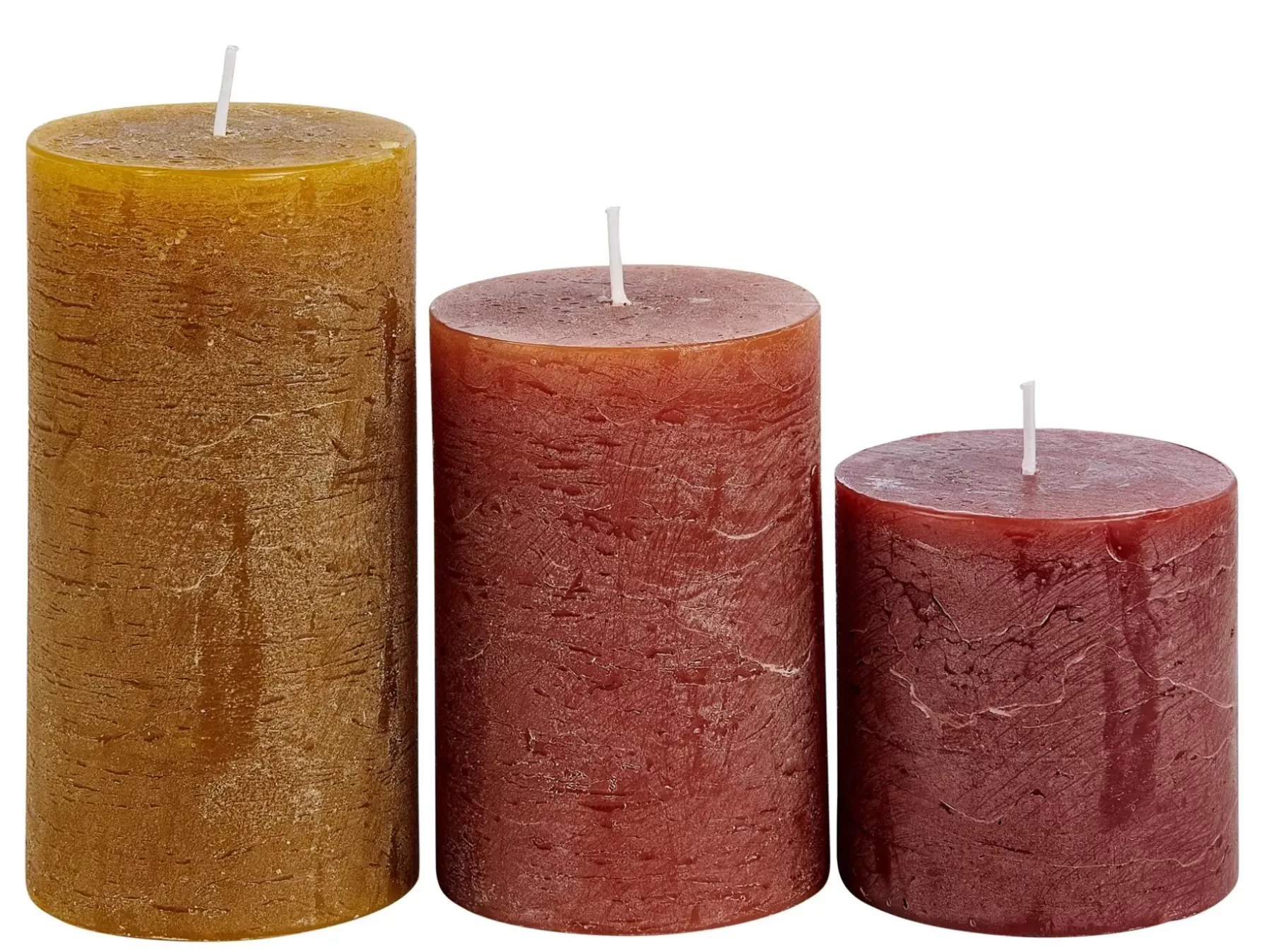 CASA Rustic Velas Juego De 3 Verde, Crema, Morado Claro Outlet