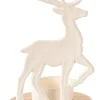 CASA Scandy Deer Soporte Para Vela Pequena Blanco, Natural New