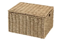 CASA Seagrass Cesta Almacenaje L Con Tapa Natural