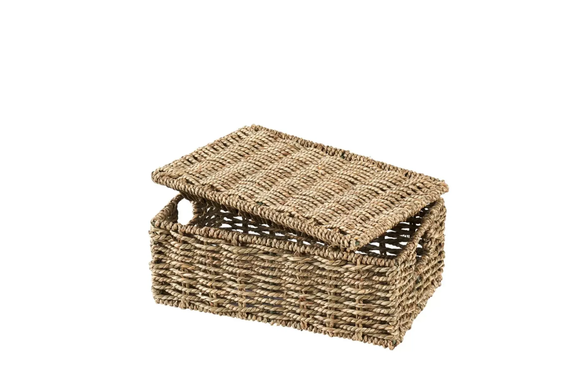 CASA Seagrass Cesta Almacenaje S Con Tapa Natural Hot