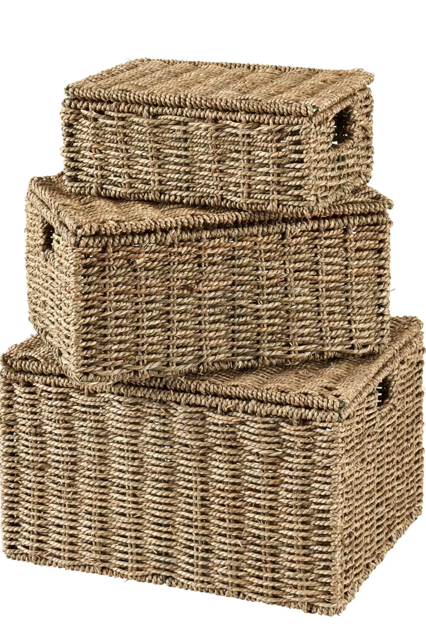 CASA Seagrass Cesta Almacenaje S Con Tapa Natural Hot