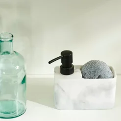 CASA Shadow Dispensador De Jabon Con Esponja Negro, Blanco Hot