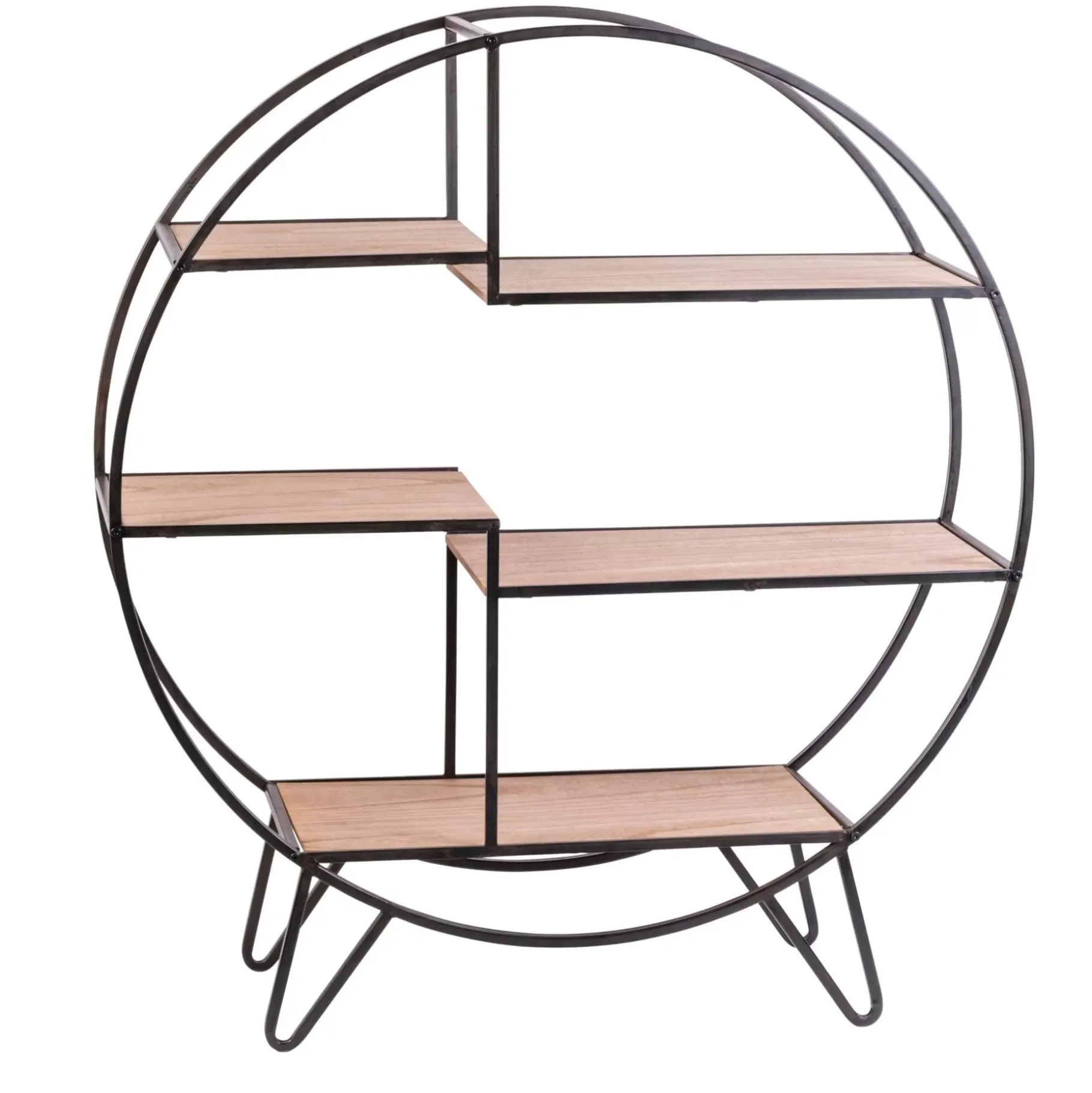 CASA Sirkel Estanteria De Pared Negro, Natural Best