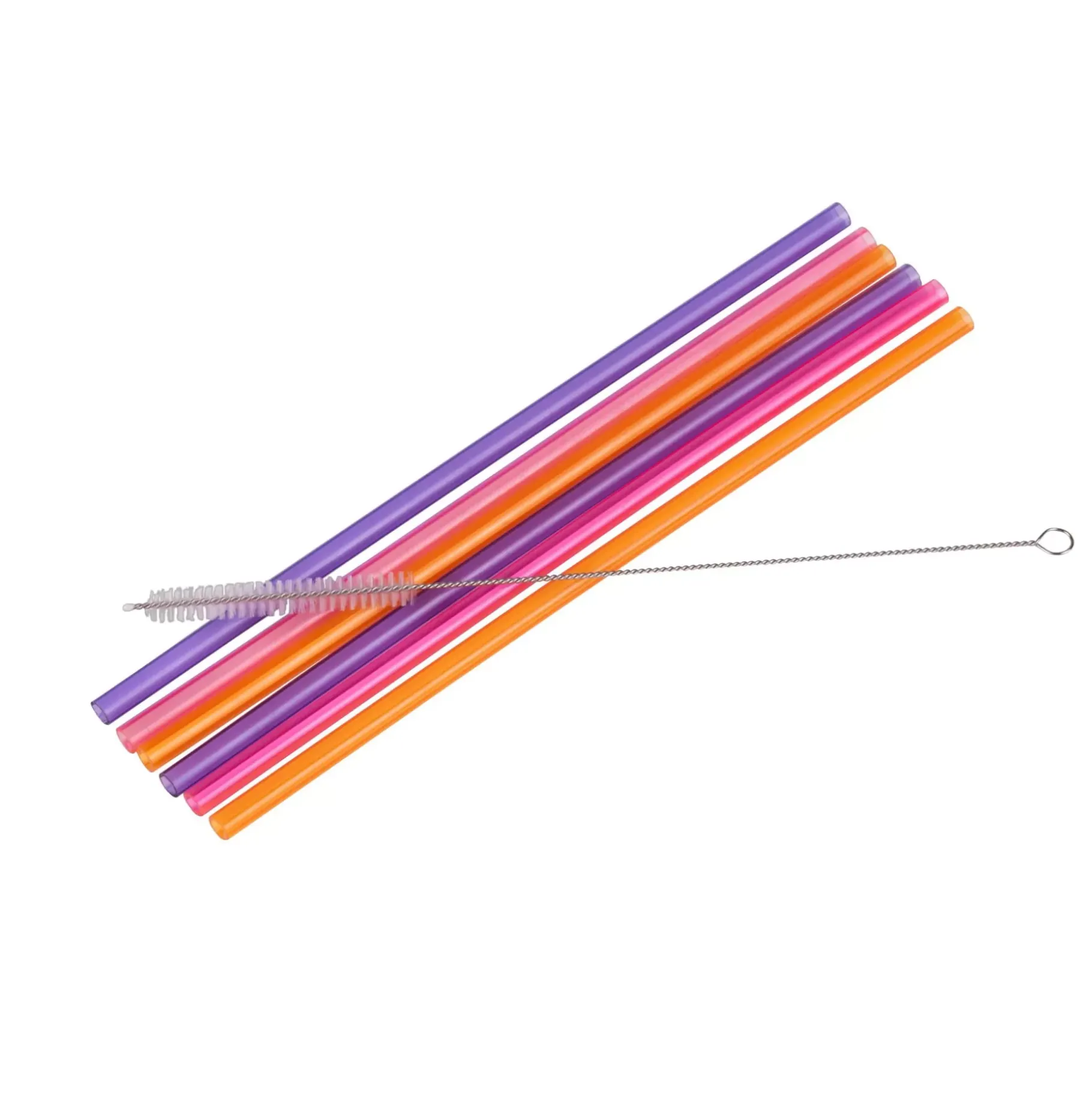 CASA Slurp Pajitas Reutiliz Juego De 6 Mezcla De 3 Colores Naranja, Morado, Rosa Clearance