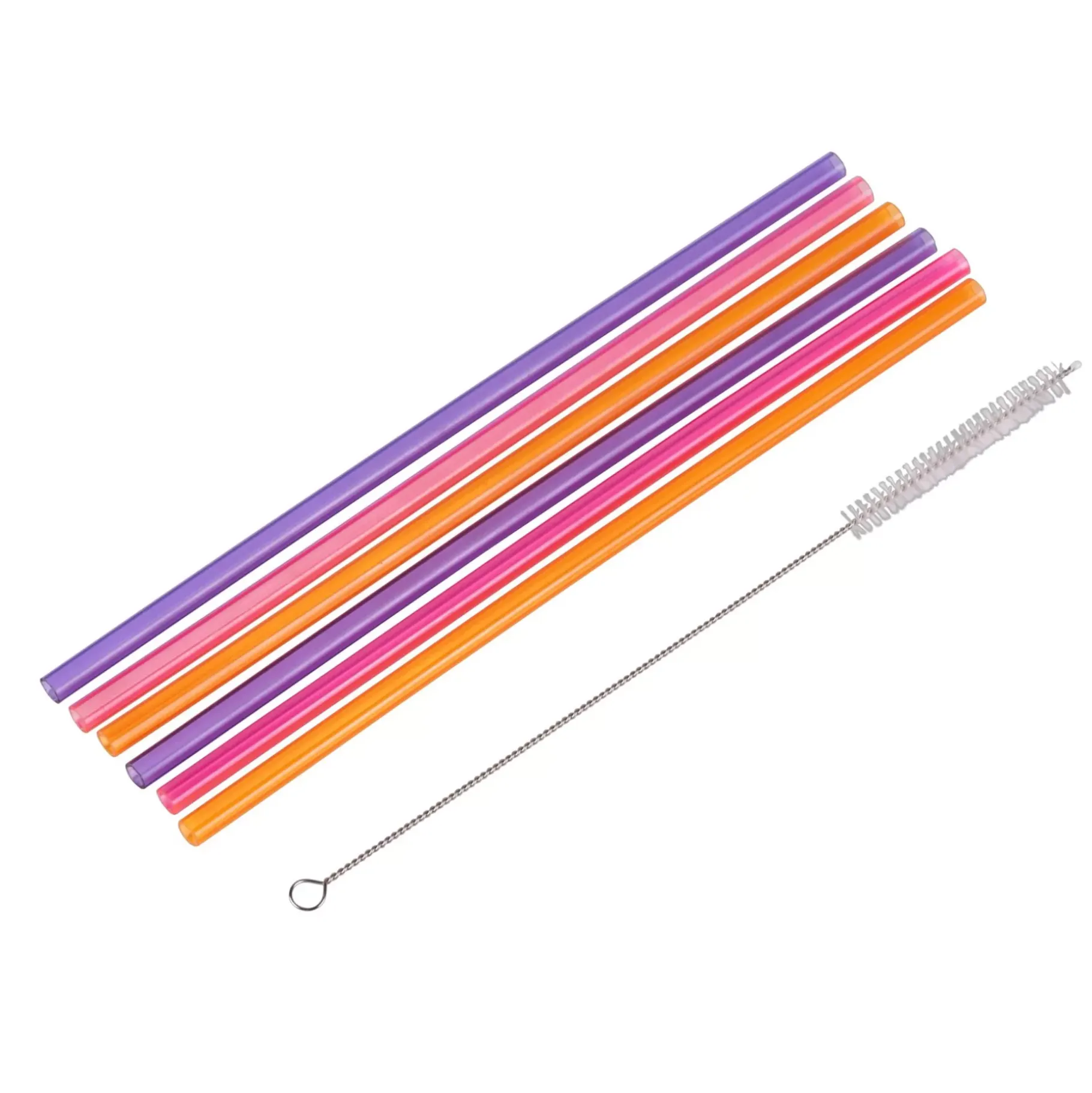 CASA Slurp Pajitas Reutiliz Juego De 6 Mezcla De 3 Colores Naranja, Morado, Rosa Clearance