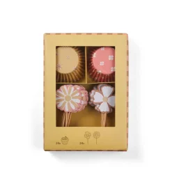 CASA Springtime Juego Para Cupcakes Juego De 48 Menta, Morado Claro Hot